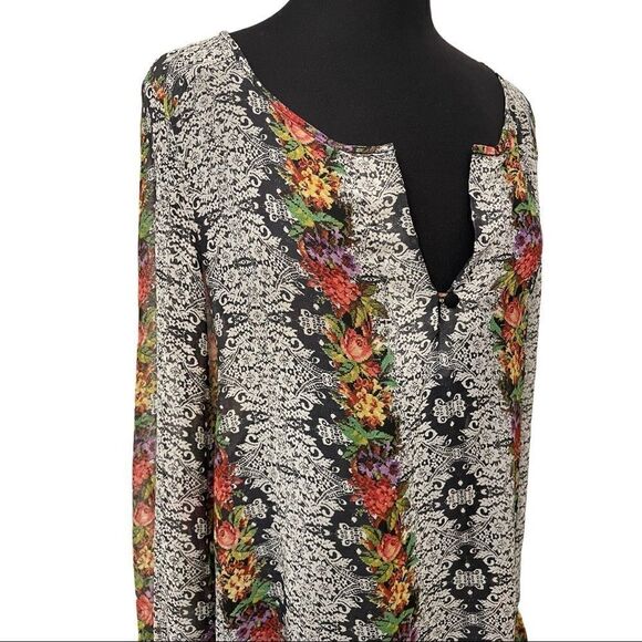 SANCTUARY Needlepoint Floral Tapestry Blouse Sz M - Picture 5 of 15